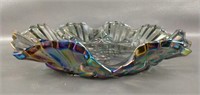 Metallic Iridescent Edge Glass Fruit Bowl