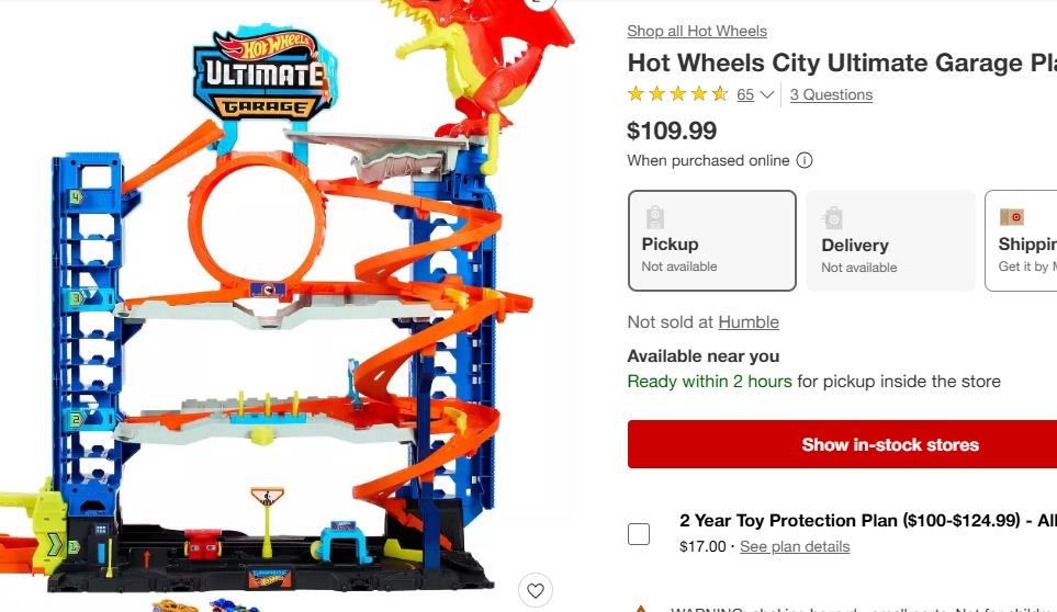 $130  Mattel Hot Wheels City Ultimate Garage Plays