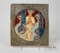 Hand Painted Ceramic Tile of 3 Musicians