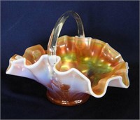 Single Flower hdld basket - peach opal