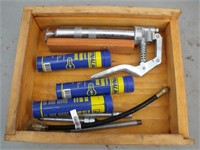 Small Grease Gun, New Grease, With Wood Case