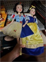 2 Snow White Porcelain Dolls & Charlie Brown Toy
