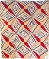 Scrappy String Quilt, bed quilt, 106" x 91"