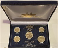 US (5) 2000 Coin Set - 24K Gold Plated