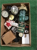 Box lot of assorted pressure & other gauges