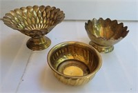 Brass bowls. 8", 6" & 6"