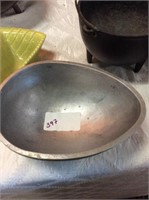 Egg shaped pewter dish