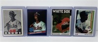 (4) Michael Jordan Rookie Baseball Cards