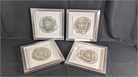 (4) Geode Slice Artwork in White Frame