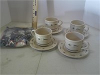 longaberger cups/saucers and basket cover