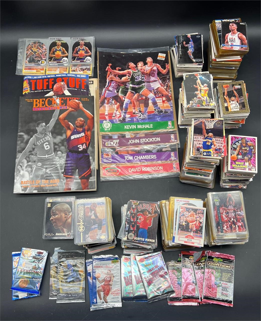100's OF NBA BASKETBALL TRADING CARDS