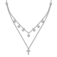 Sterling Silver- Strand Cross Necklace