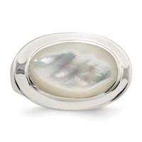 Sterling Silver- Oval Mother of Pearl Ring