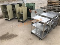 9pc Steel and SS Rolling Carts