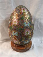 CLOISONNE EGG ON STAND 11"T