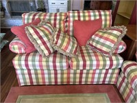 Hickory Fry Plaid Colored LoveSeat - 60” L