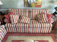 Hickory Fry Plaid Colored Couch- 90” L