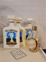 3 Yellowstone Whiskey Decanters