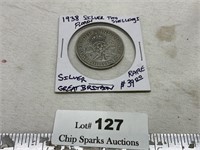 Silver 1938Great Britain Two Shillings Rare Coin