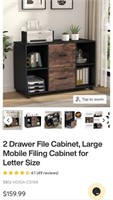 TribeSigns 2 Drawer Wood File Cabinet (NEW)
