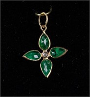 1.60ct Emerald & 0.10ct Diamond Pendant CRV$1000