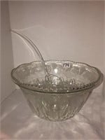 Heavy punch bowl with cups
