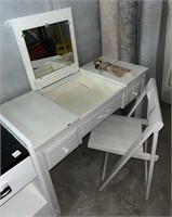 Vintage Vanity Desk with Folding Chair 40.5” w x