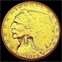 1913 $2.50 Gold Quarter Eagle NEARLY UNCIRCULATED