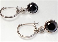 $3200 14K  Diamond Hoop (3.85ct) Earrings