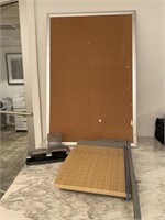 Cork Board, Paper Cutter, Hole Puncher and