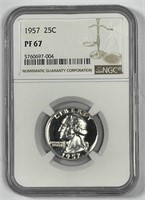 1957 Washington Silver Quarter Proof NGC PF67