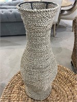 Large Seagrass Beige and White Vase