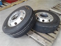 (2) Goodyear 275/70R19.5 Steer Tires