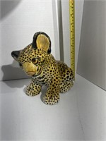 Italian Terra Cotta Leopard Cub Figure hand