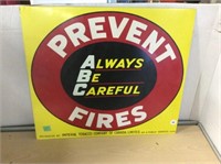 "Prevent Fires" 15" x 17" metal sign