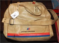 Vintage Mid Century United Airlines Travel Bag