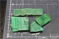 Malachite (congo), 69 Grams, 4 Pieces