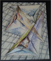 Louis Wolchonok, Pastel on Paper Geometric Shapes