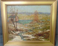 John Dwyer, Oil on Board "Landscape with House"