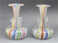 Pair of Murano Art Glass Bud Vases