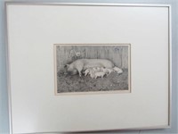 ETCHING by ELLA FILLMORE LILLIE (1887-1973)