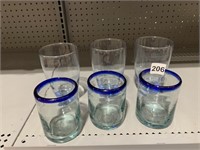 6 GLASSES, 3 HAVE POTEL BOTTOMS