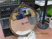Unique Round 36"x30" Antique Wall Mirror