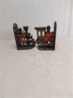 Cast Iron Painted Train Bookends