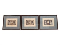Set of 3 Framed French Interior Prints