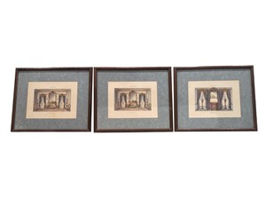 Set of 3 Framed French Interior Prints