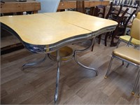 Retro table with five chairs one leaf see below