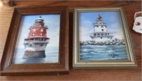Pair of original oil on canvas miniatures of