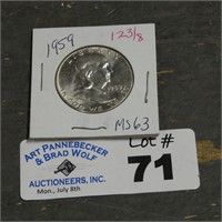 Uncirculated 1959 Silver Franklin Half Dollar