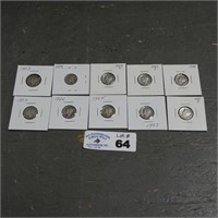 (10) Silver Mercury Dimes